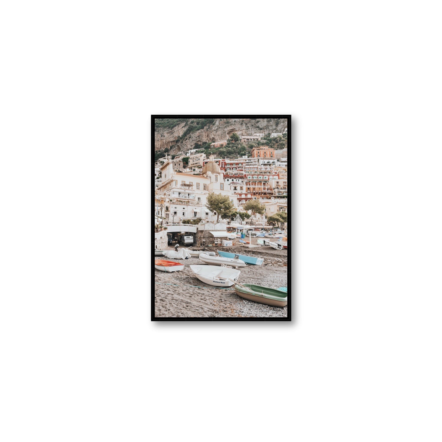 A Memory To Treasure fine art print, Positano, Italy, Medium, Black Float Frame, Fine Art Canvas