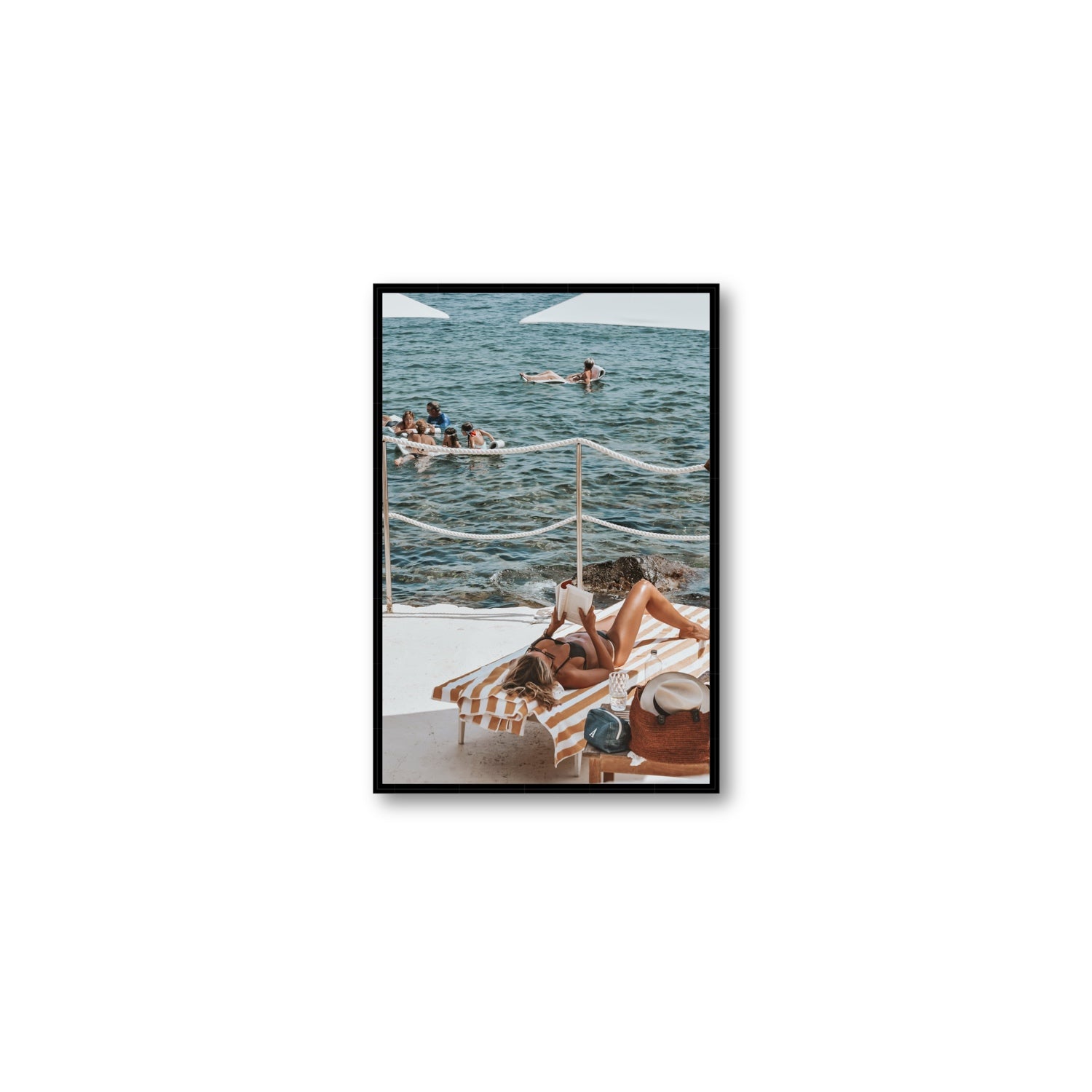 Cloud Nine Tuscany Italian decor wall art Medium fine art canvas in black float frame