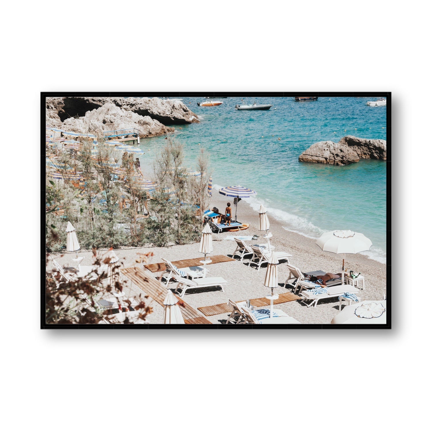 Life Could Be A Dream Amalfi wall art Statement fine art canvas in black float frame