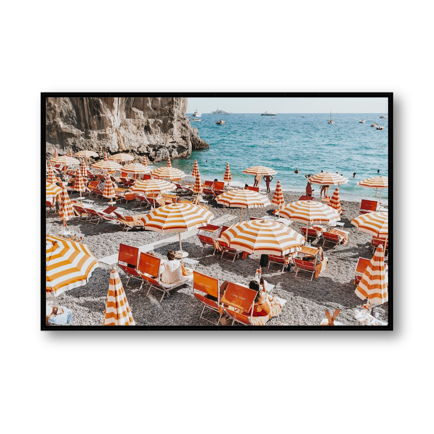 Mango Sorbet fine art print, Positano, Italy, Statement, Black Float Frame, Fine Art Canvas