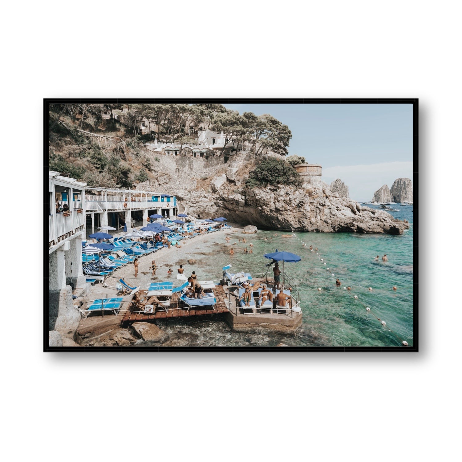 Vita Bella fine art print, Capri, Italy, Statement, Black Float Frame, Fine Art Canvas
