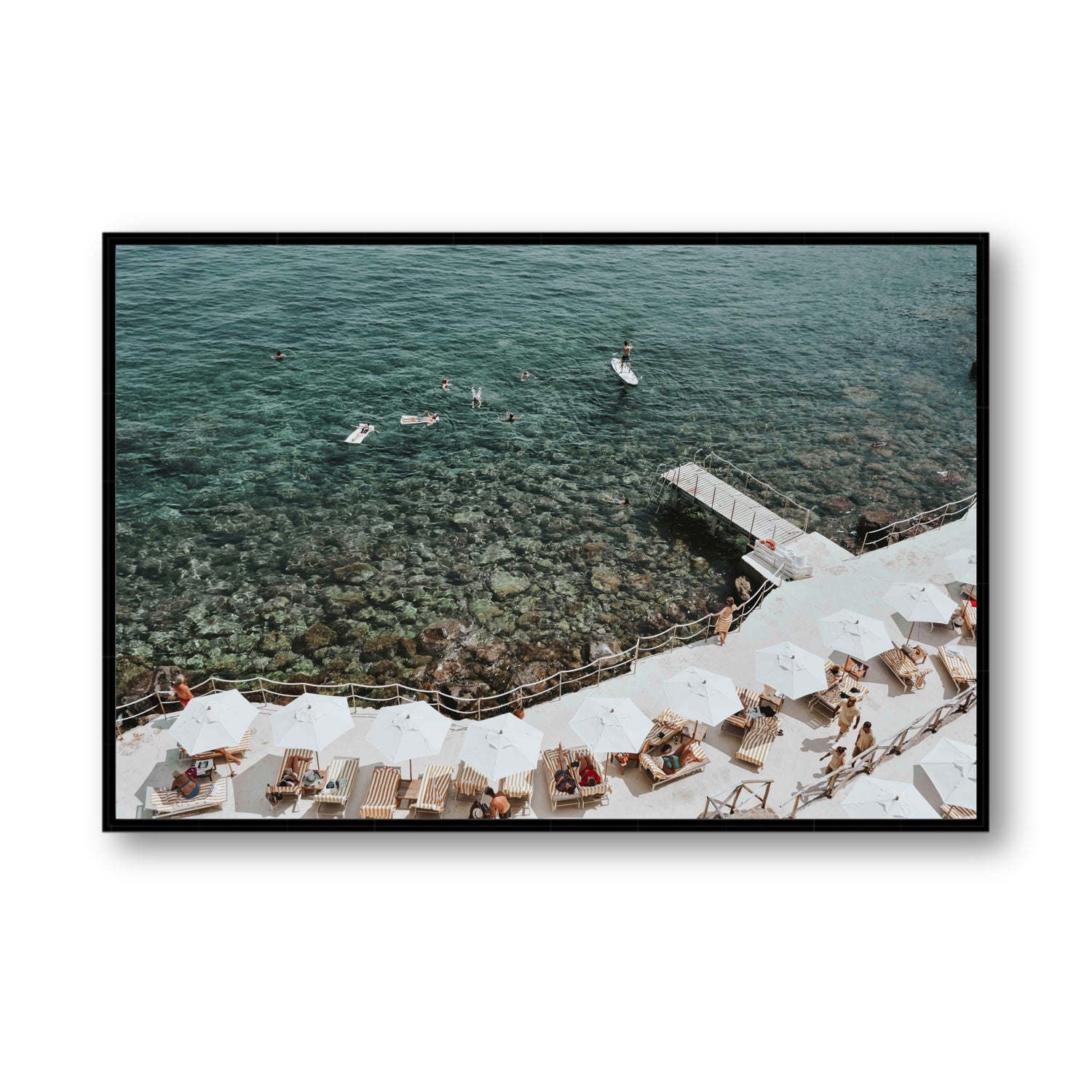 Our Tuscan Dream Tuscany Italian wall art Statement fine art canvas in black float frame