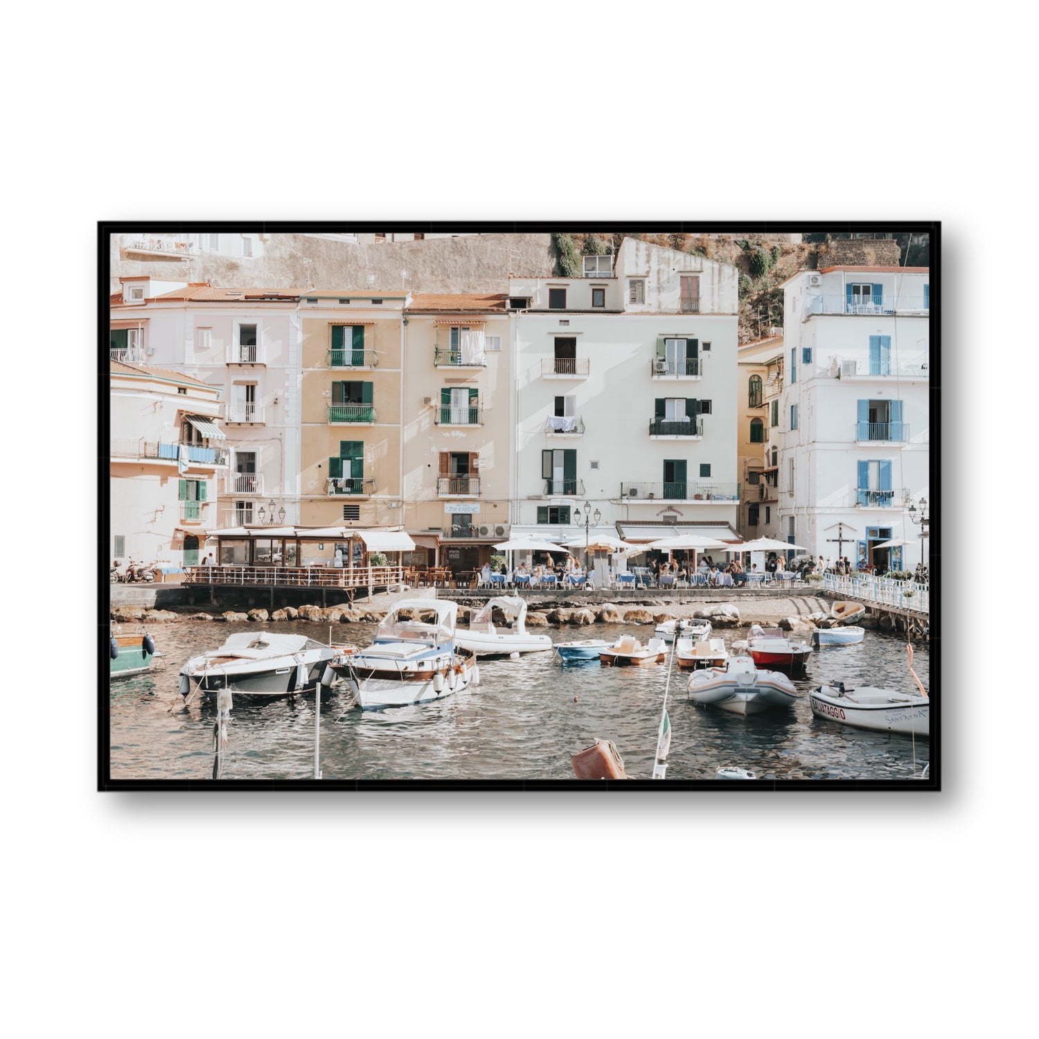 L'Insenatura fine art print, Sorrento, Italy, Statement, Black Float Frame, Fine Art Canvas