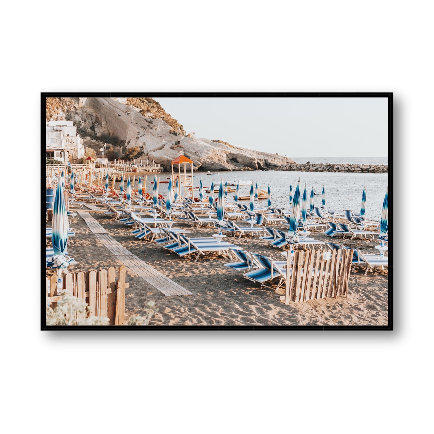 Sandy Daydreams fine art print, Ischia, Italy, Statement, Black Float Frame, Fine Art Canvas