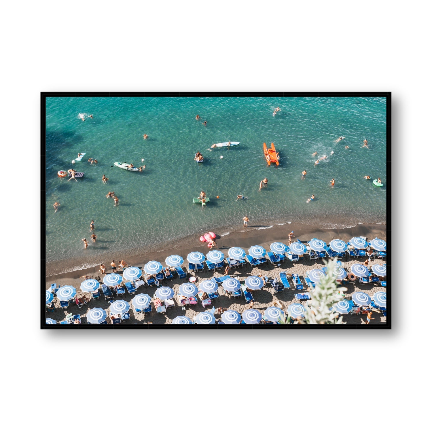 The Sea of Tranquility fine art print, Sorrento, Italy, Statement, Black Float Frame, Fine Art Canvas