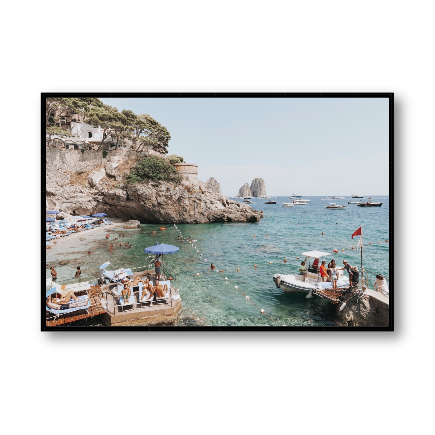 Torre Saracena fine art print, Capri, Italy, Statement, Black Float Frame, Fine Art Canvas