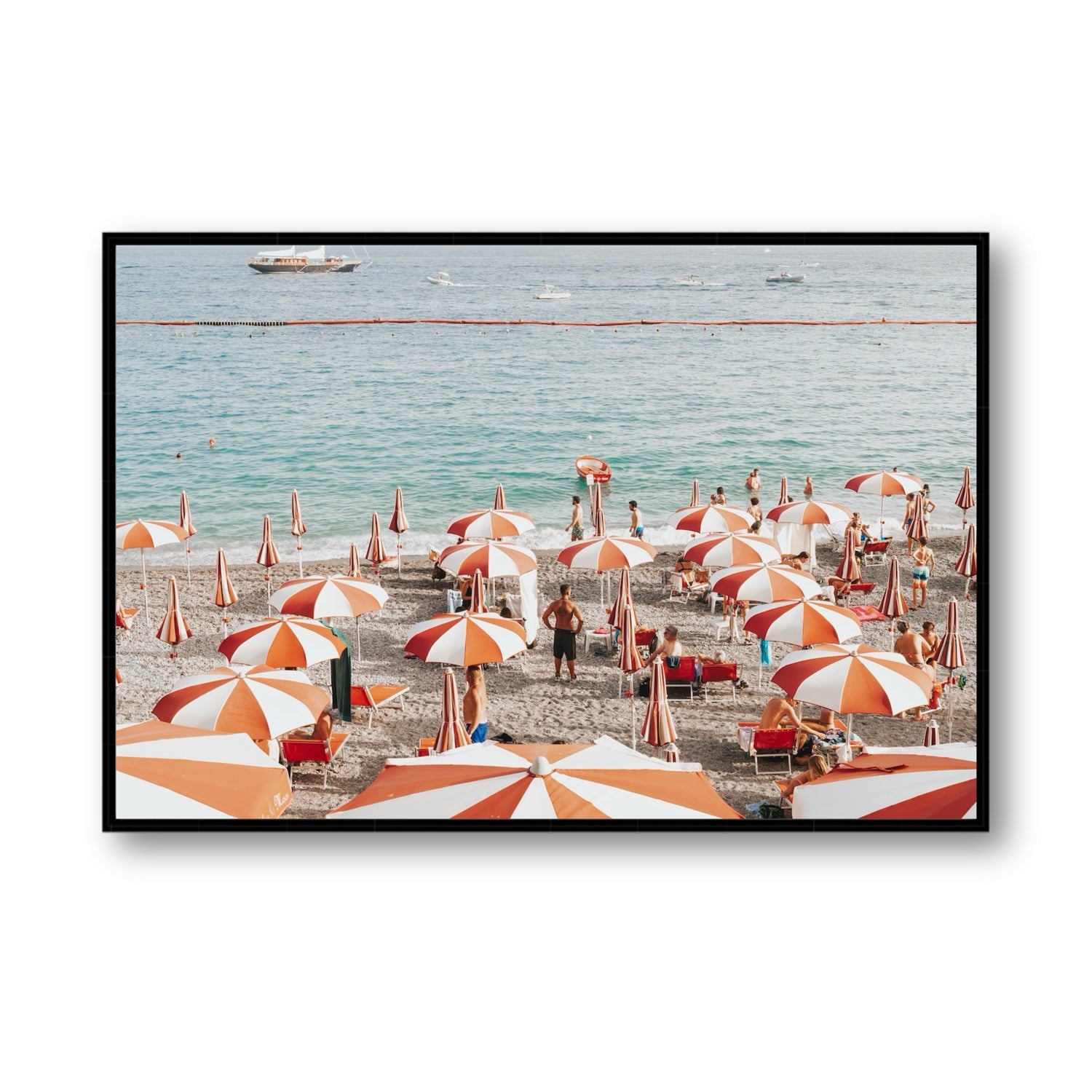 That's Amore Amalfi Mediterranean wall art Statement fine art canvas in black float frame