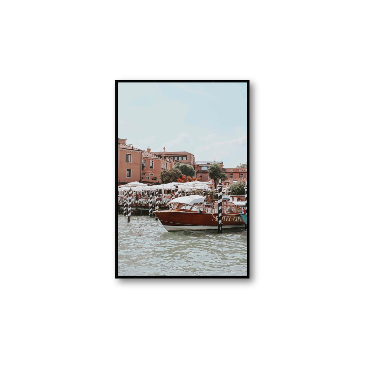 Queen Of The Adriatic Venice Italian wall art Large fine art canvas in black float frame