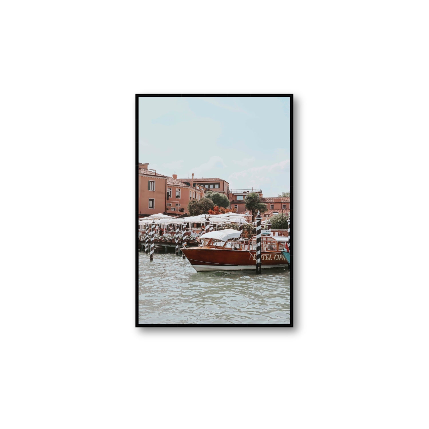 Queen Of The Adriatic Venice Italian wall art Large fine art canvas in black float frame