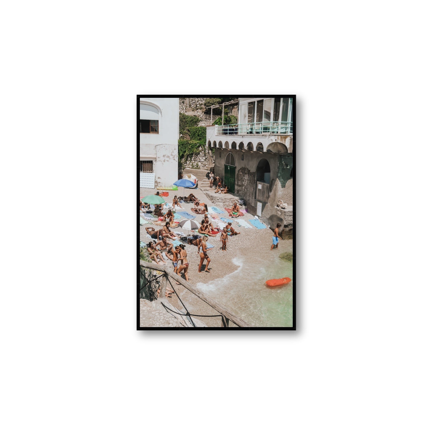 The Sunbathers Oasis fine art print, Capri, Italy, Large, Black Float Frame, Fine Art Canvas