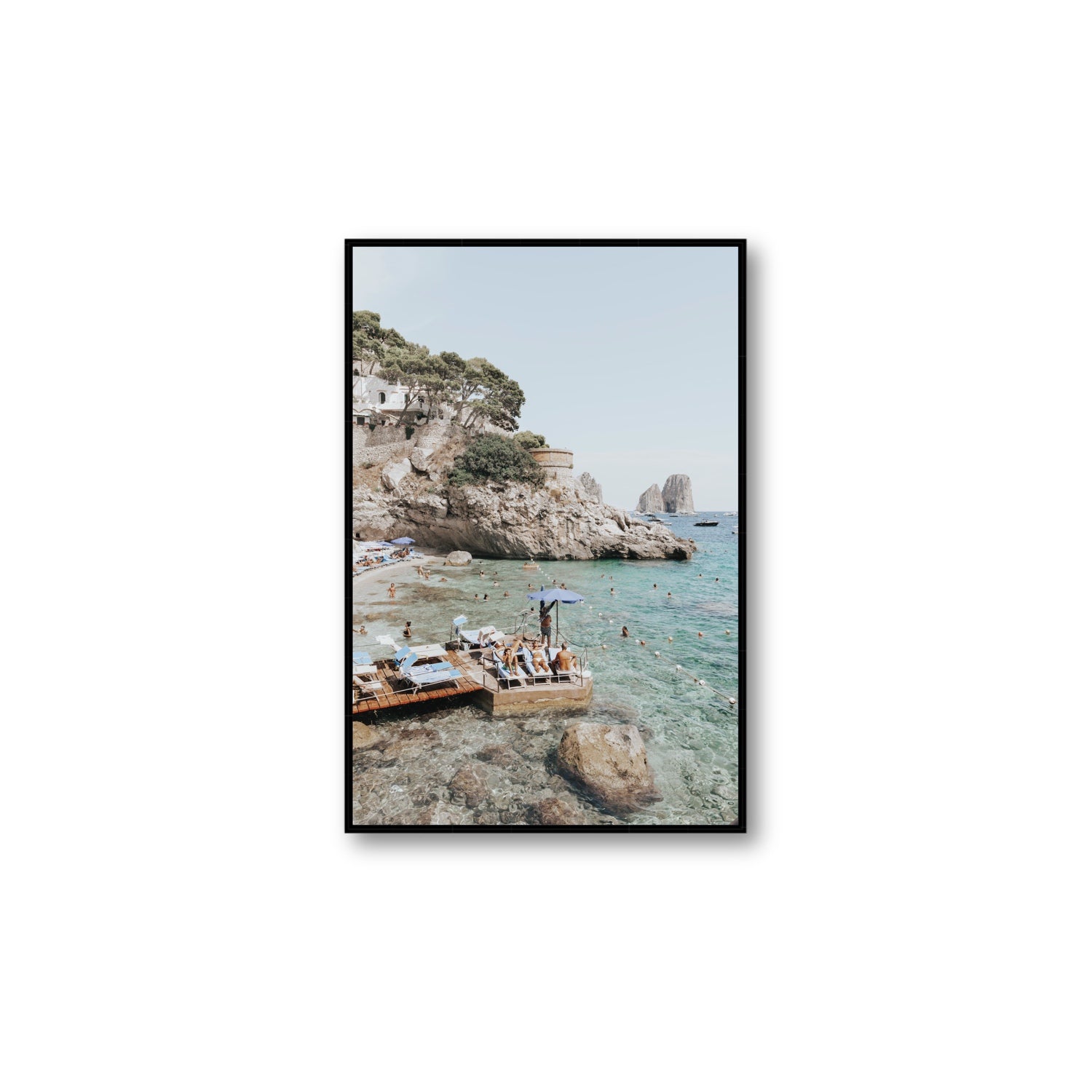 The Sweet Life fine art print, Capri, Italy, Large, Black Float Frame, Fine Art Canvas