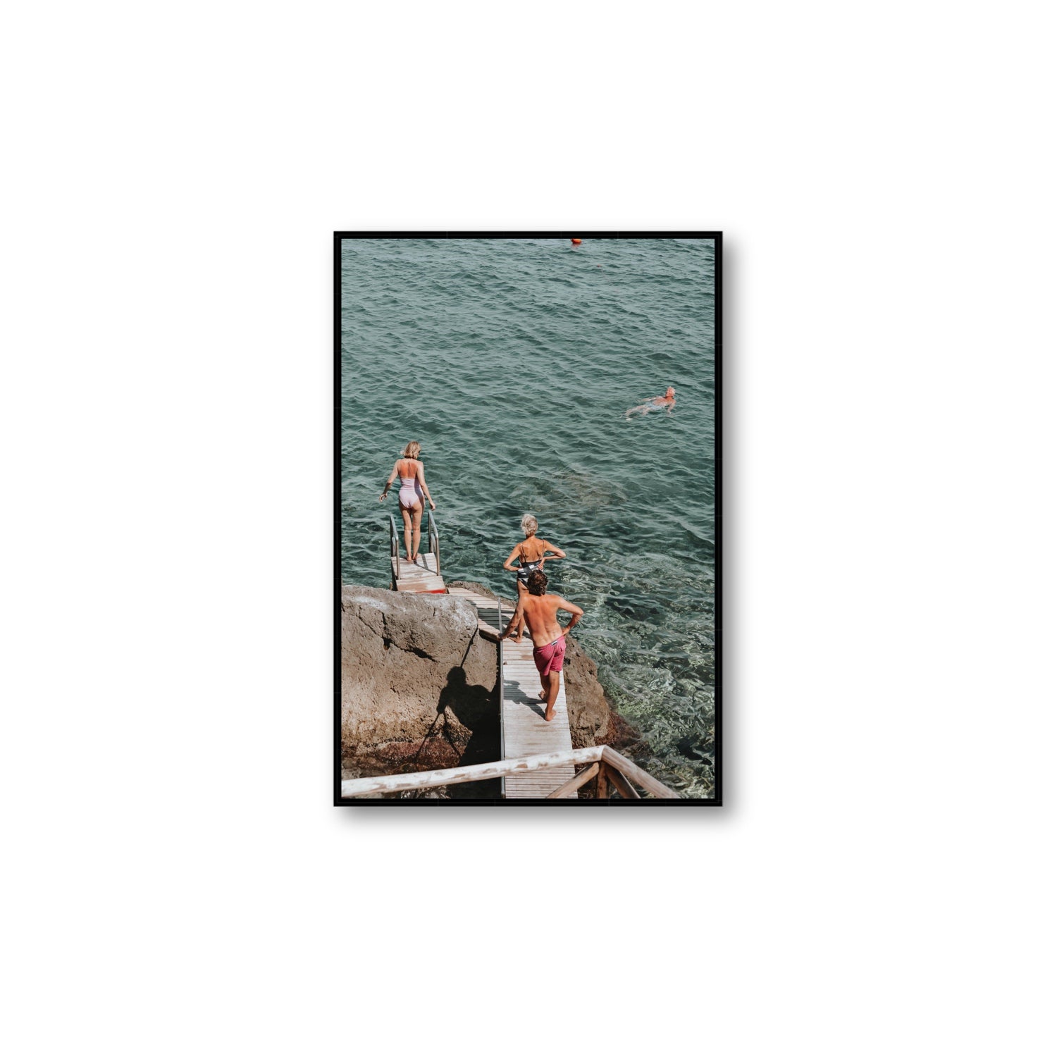 Freewheeling Spirit Tuscany coastal Italian wall art Large fine art canvas in black float frame