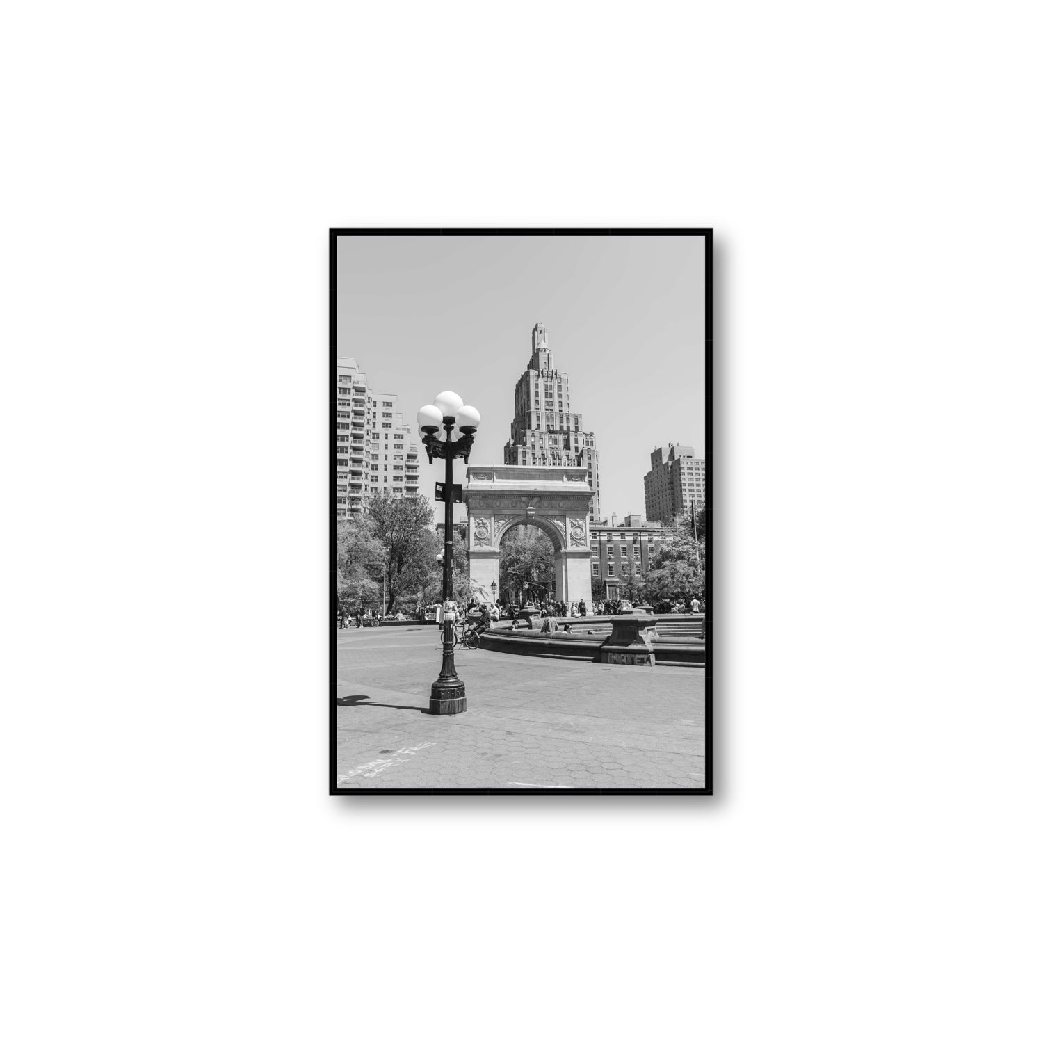 Pole Position New York NYC Black & White wall art Large fine art canvas in black float frame
