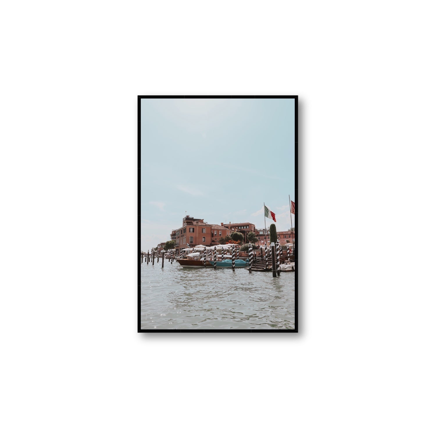 Giudecca Island Venice wall art Large fine art canvas in black float frame