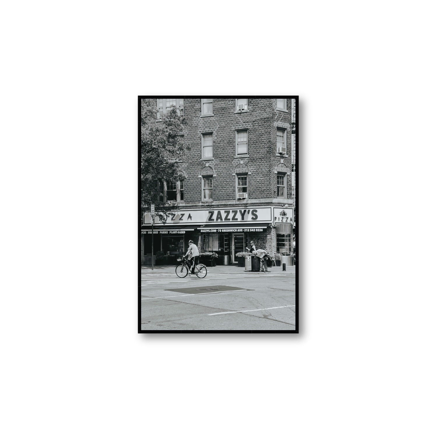 Zazzy's New York NYC Black & White wall art Large fine art canvas in black float frame