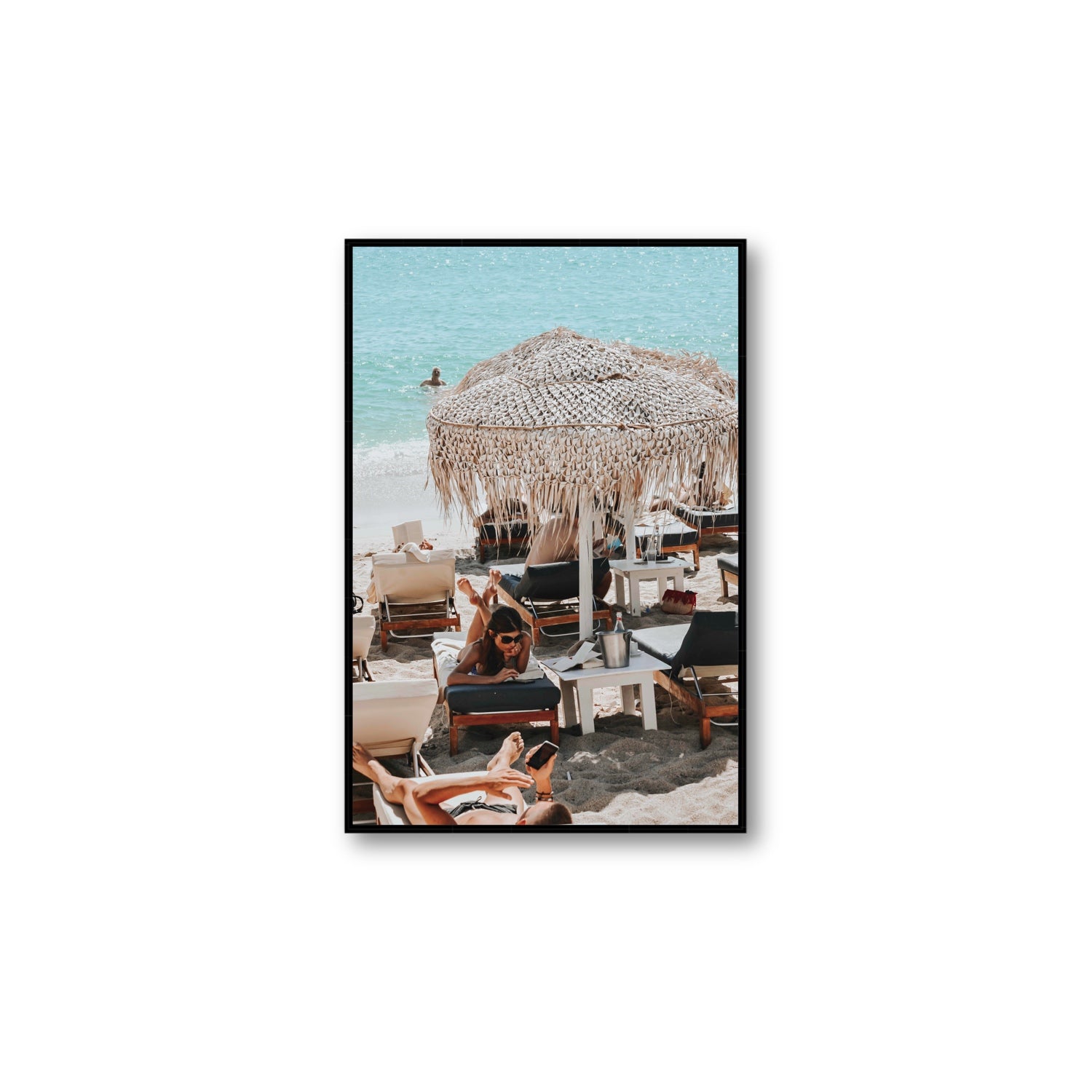 In The Zone Mykonos Greek island wall art Large fine art canvas in black float frame