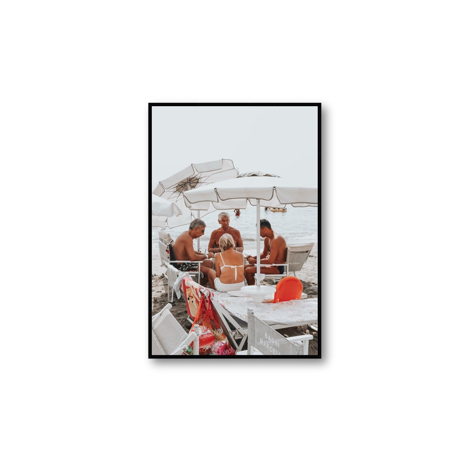Luck Of The Draw fine art print, Alassio, Italy, Large, Black Float Frame, Fine Art Canvas