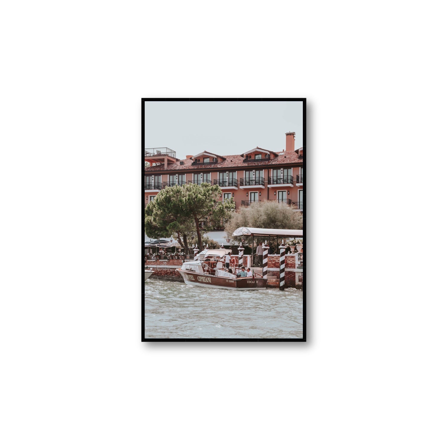 Cocai II Venice Italian wall art Large fine art canvas in black float frame