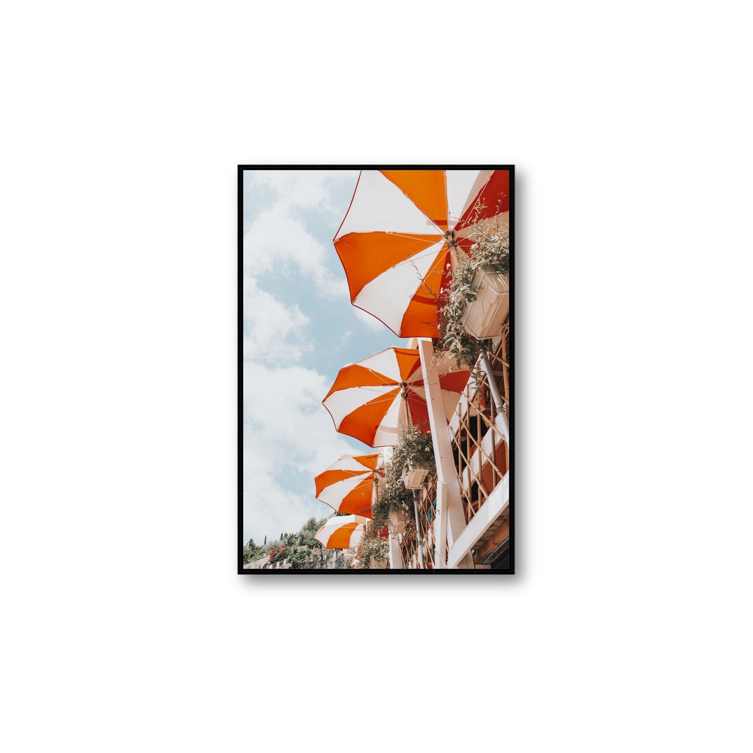 Mantienilo Semplice fine art print, Positano, Italy, Large, Black Float Frame, Fine Art Canvas