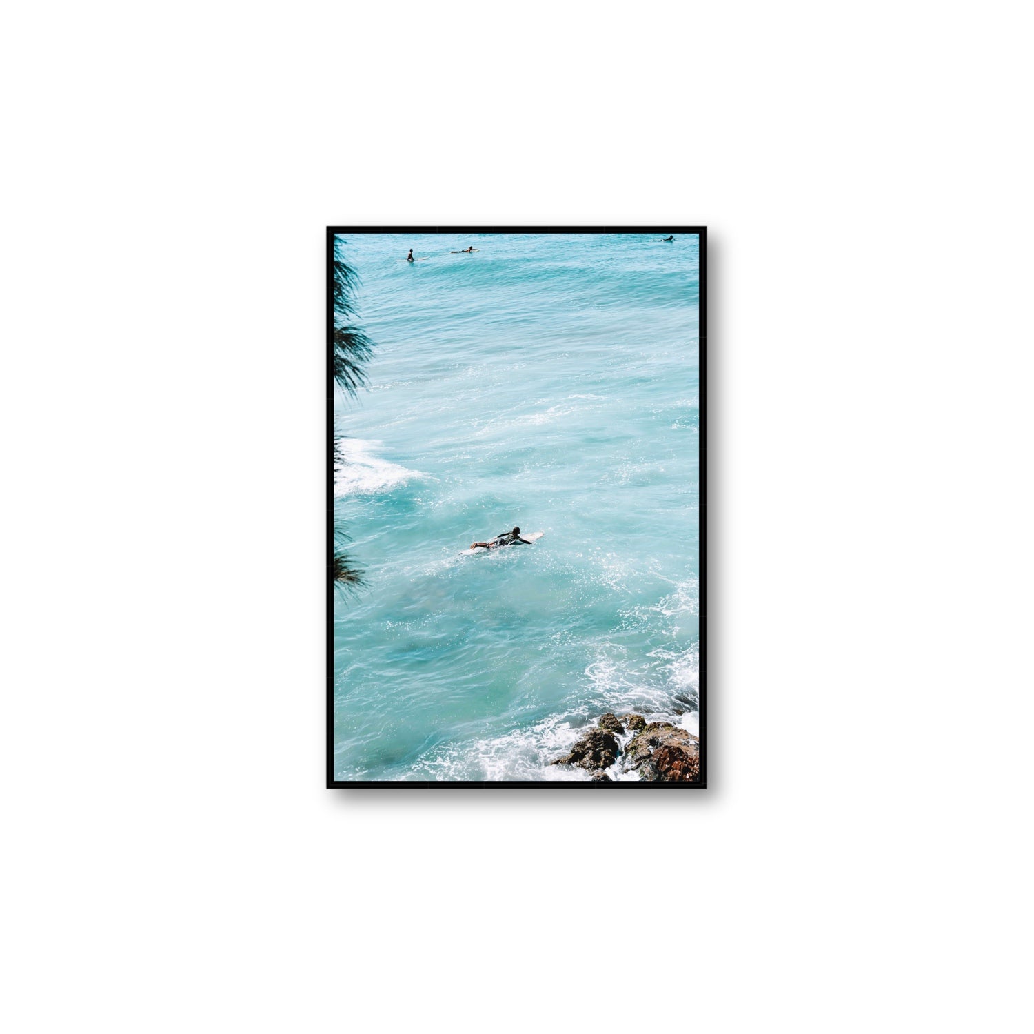 Blue Crush fine art print, Byron Bay, Australia, Large, Black Float Frame, Fine Art Canvas