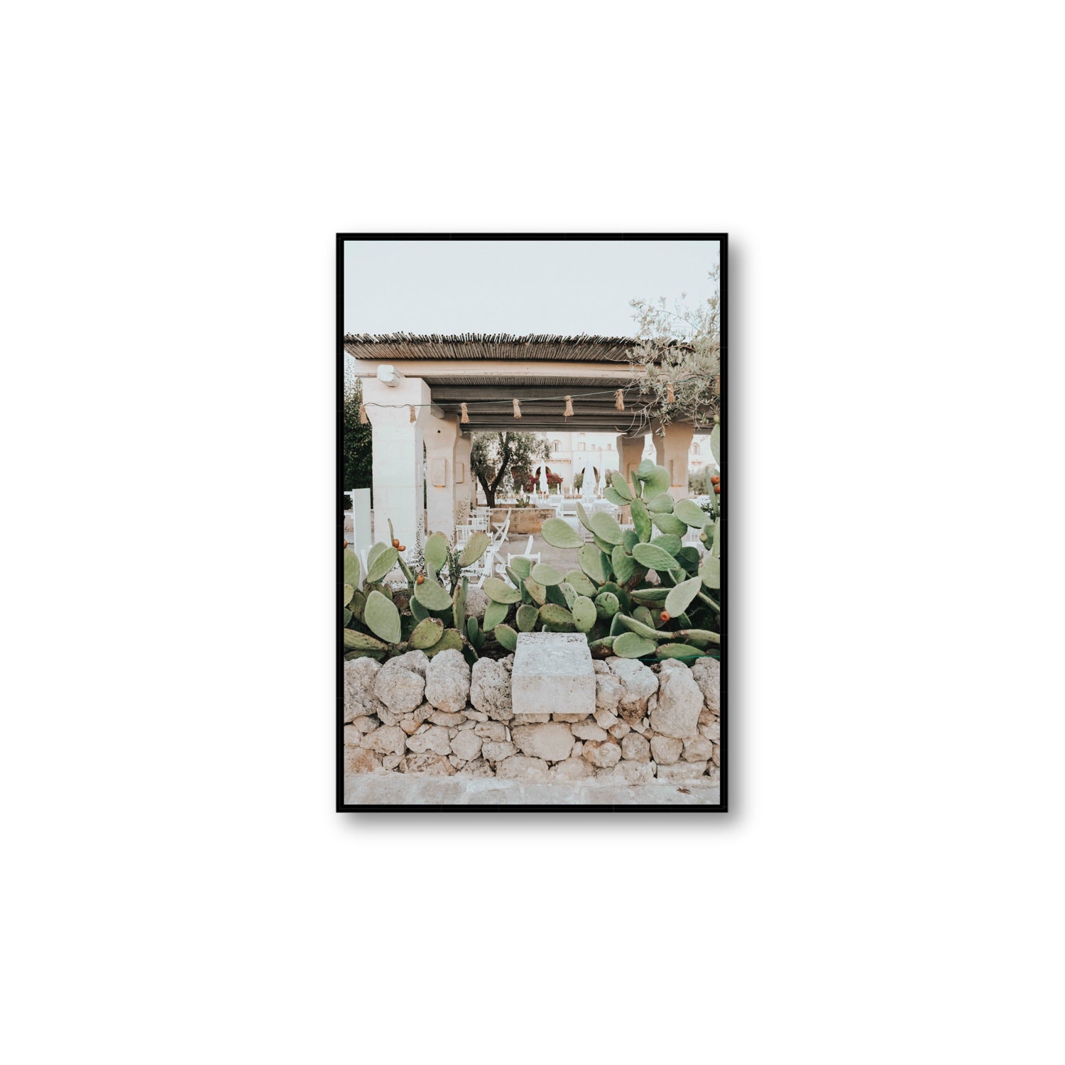 Puglia Flora Puglia Borgo Egnazia Mediterranean wall art Large fine art canvas in black float frame