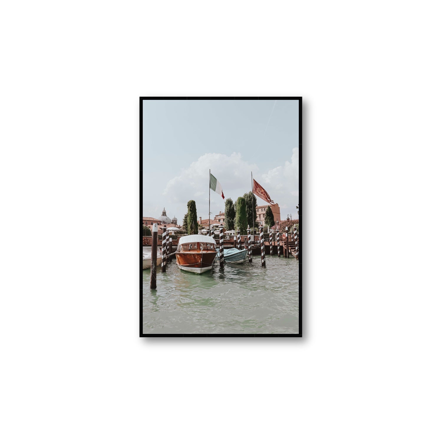 Cipriani Venice wall art Large fine art canvas in black float frame