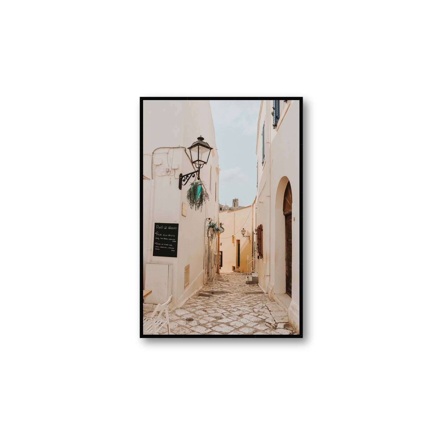 Twilight Passage Puglia Italian wall art Large fine art canvas in black float frame