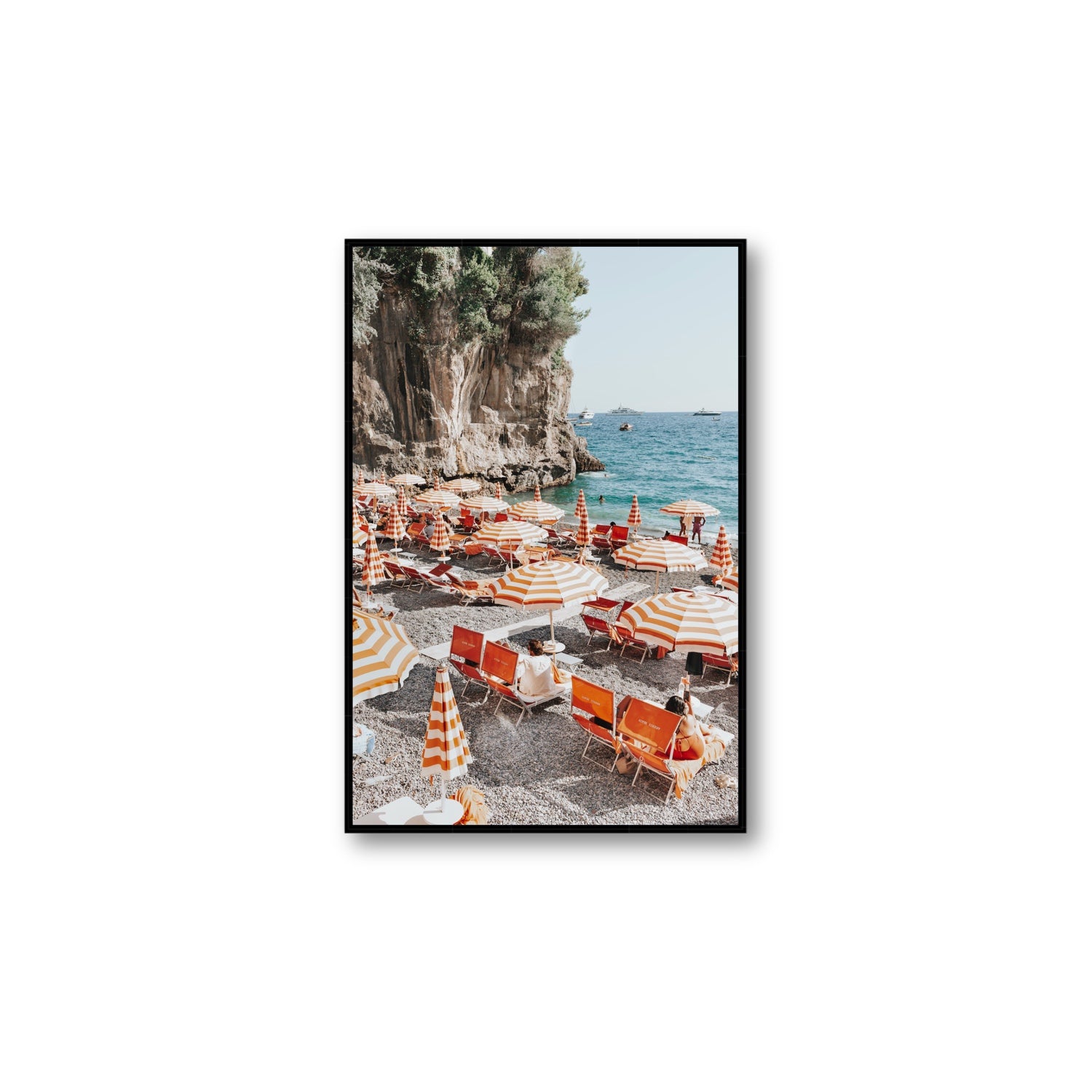Tangerine Dream fine art print, Positano, Italy, Large, Black Float Frame, Fine Art Canvas