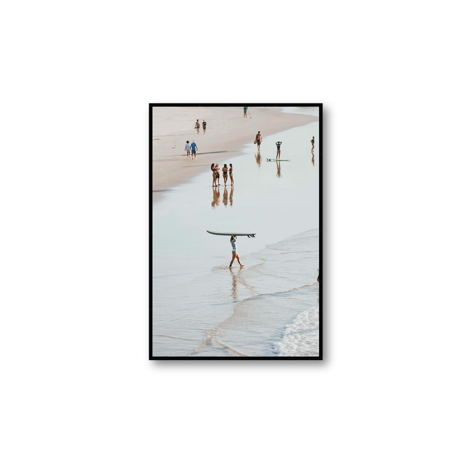 Bailey Byron Bay beach coastal decor wall art Large fine art canvas in black float frame
