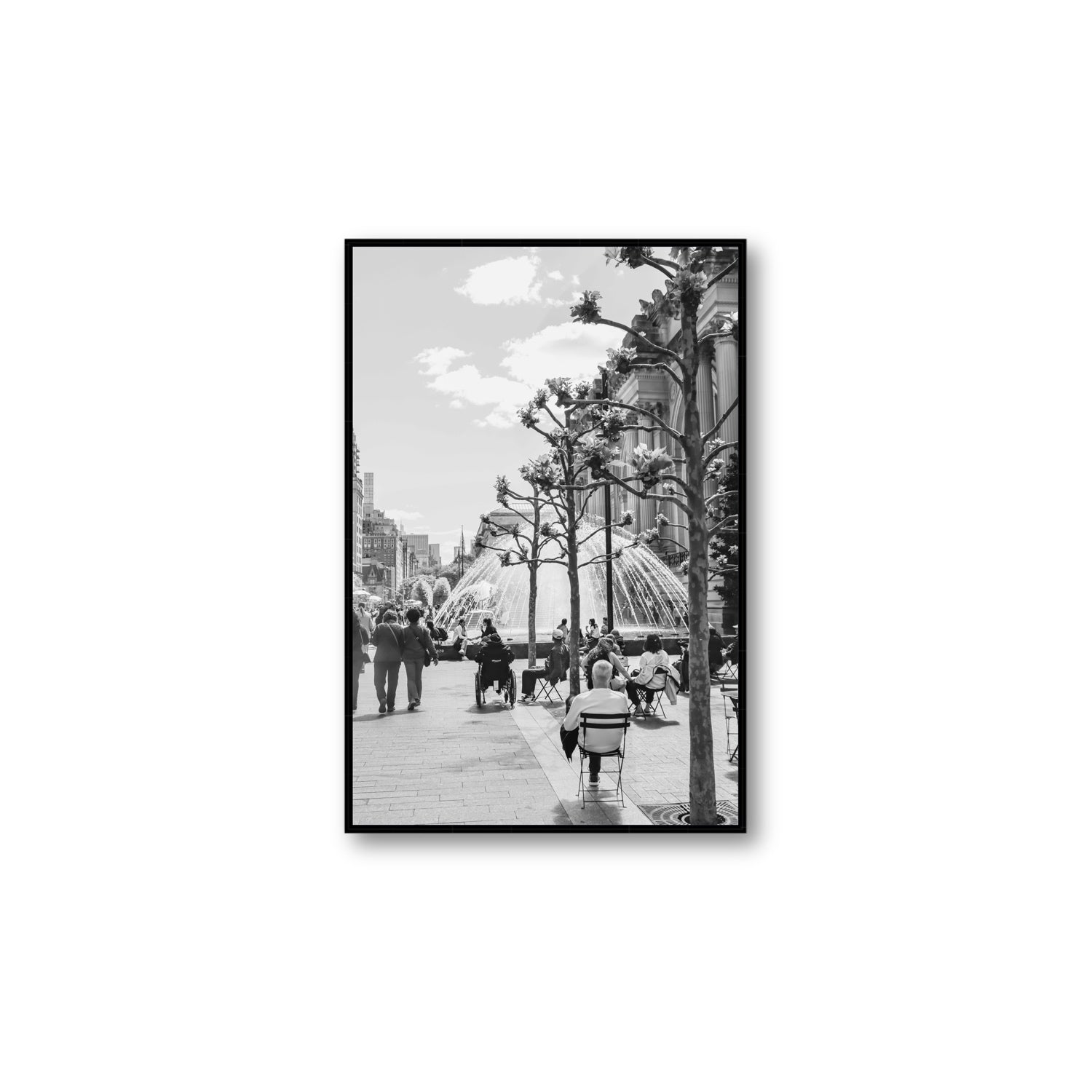 Luminary Noir New York NYC Black & White wall art Large fine art canvas in black float frame