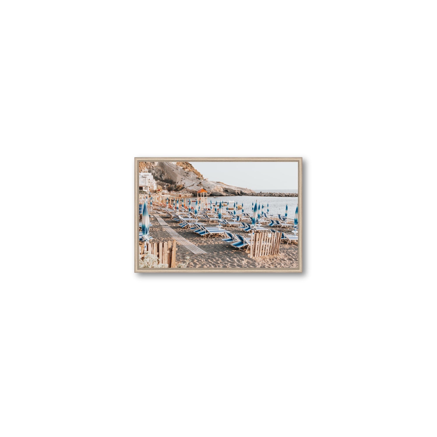 Sandy Daydreams fine art print, Ischia, Italy, Small, Natural Oak Float Frame, Fine Art Canvas