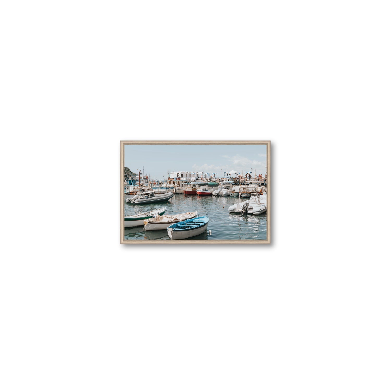 Antico Porto fine art print, Sorrento, Italy, Small, Natural Oak Float Frame, Fine Art Canvas