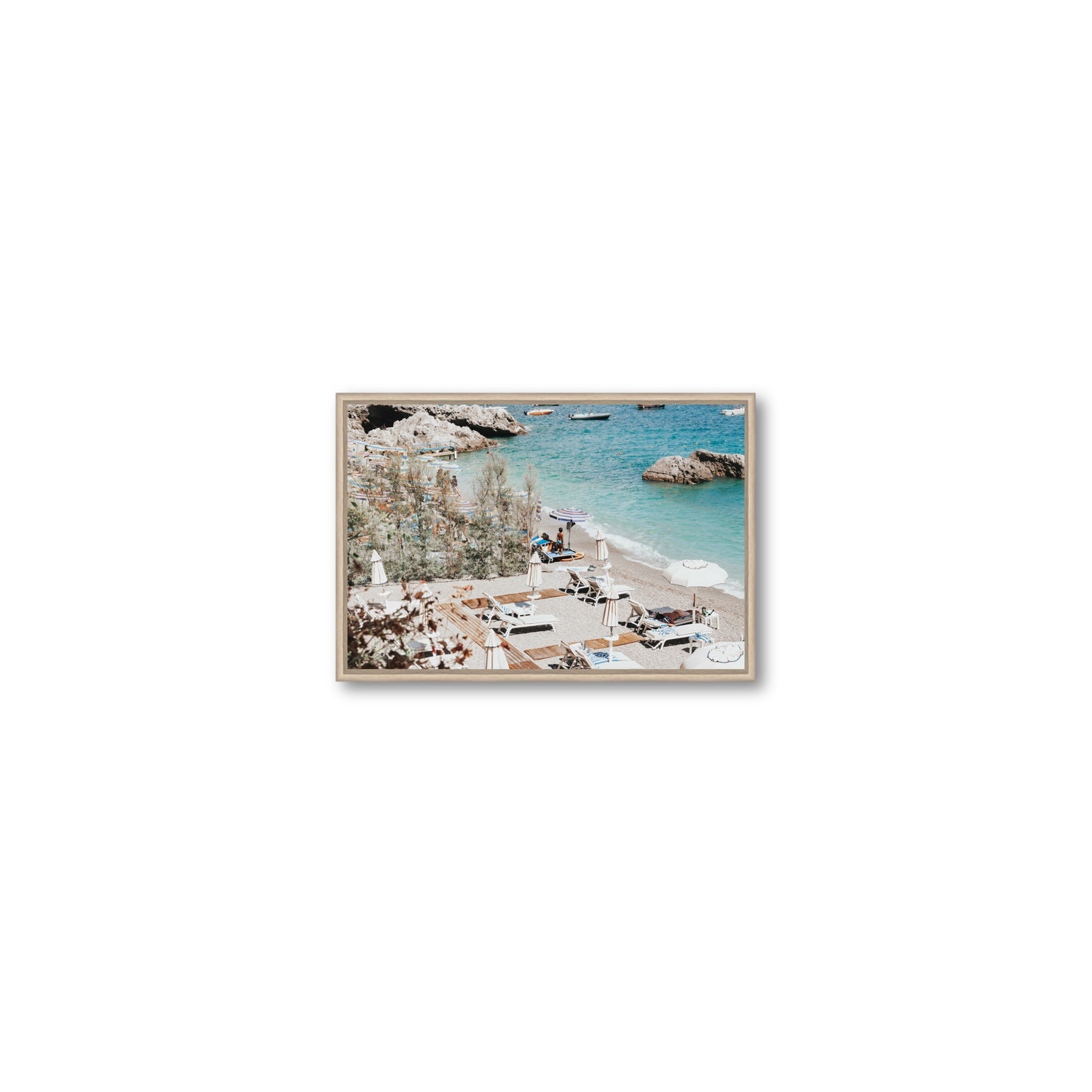 Life Could Be A Dream Amalfi wall art Small fine art canvas in natural oak float frame