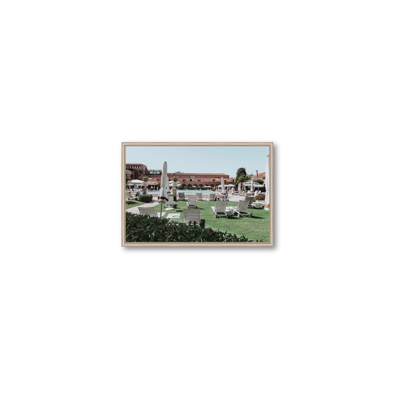 Arrigo Venice Italian wall art Small fine art canvas in natural oak float frame