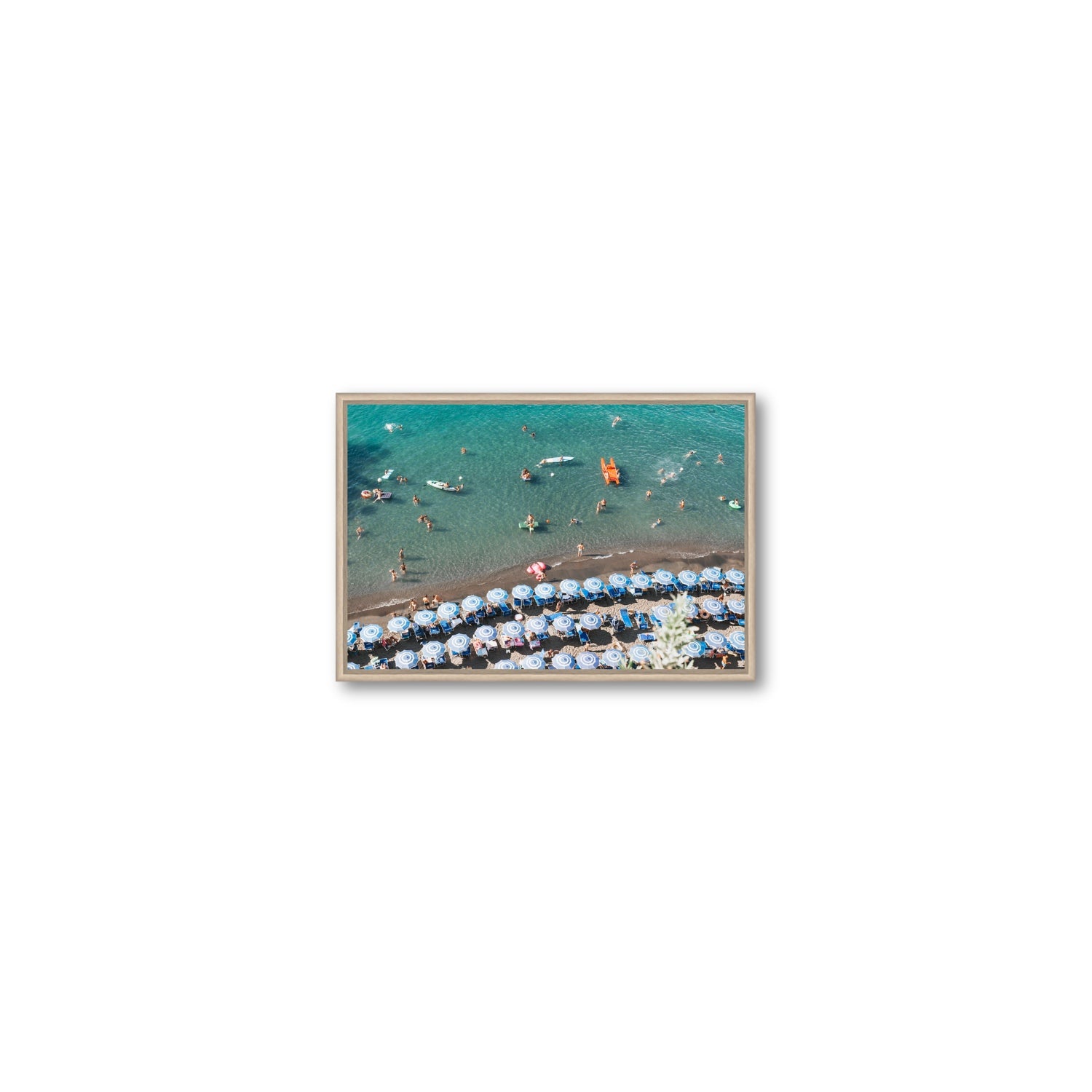 The Sea of Tranquility fine art print, Sorrento, Italy, Small, Natural Oak Float Frame, Fine Art Canvas