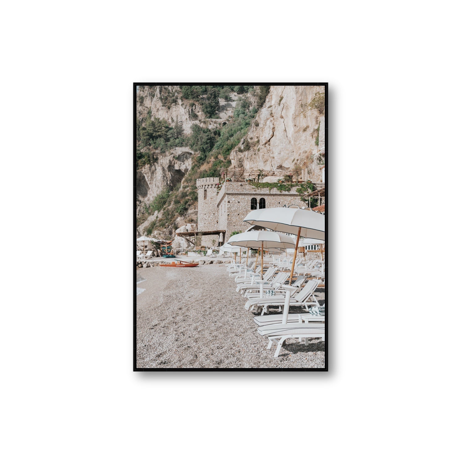 La Villeggiatura fine art print, Amalfi, Italy, luxury escapes artwork, Extra Large, Black Float Frame, Fine Art Canvas