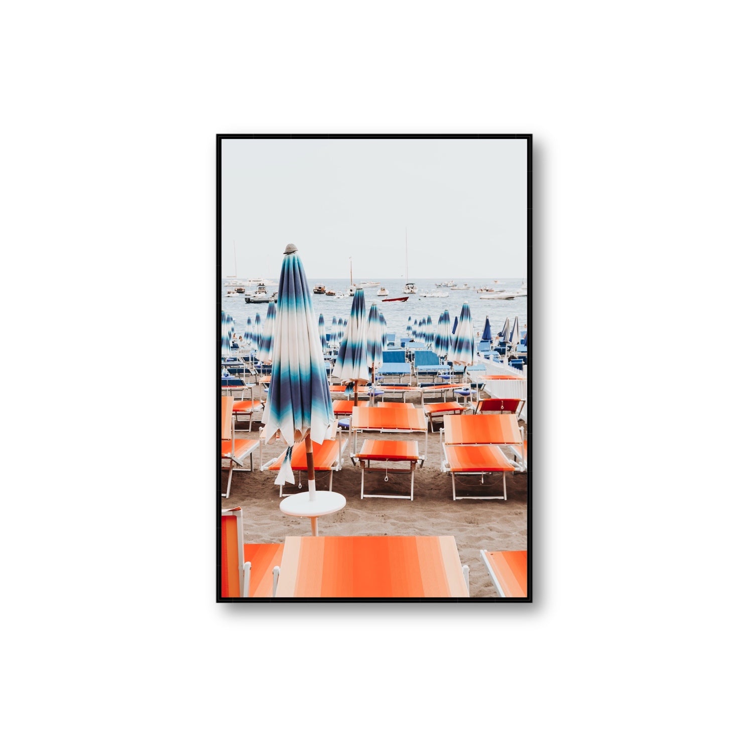 Orange Crush fine art print, Positano, Italy, Extra Large, Black Float Frame, Fine Art Canvas