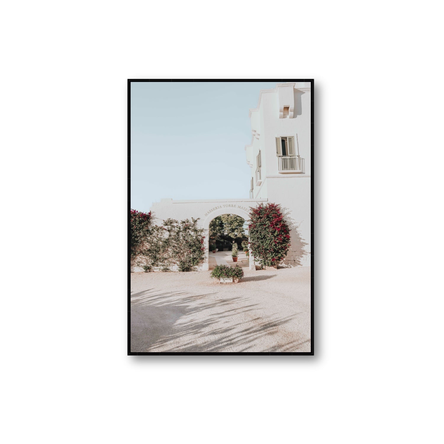 Villa Retreat fine art print, Puglia, Italy, Extra Large, Black Float Frame, Fine Art Canvas