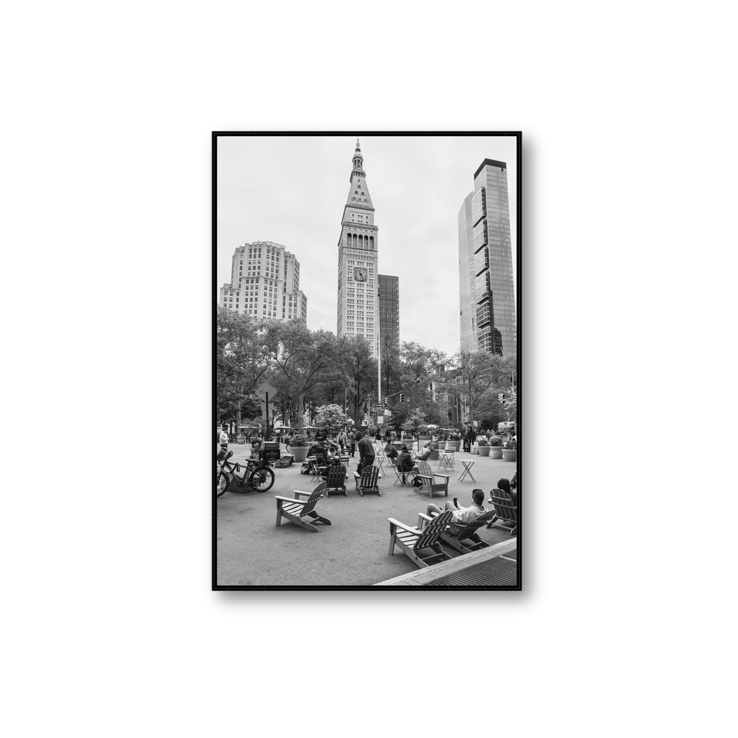 Timeless New York New York NYC Black & White wall art Extra Large fine art canvas in black float frame