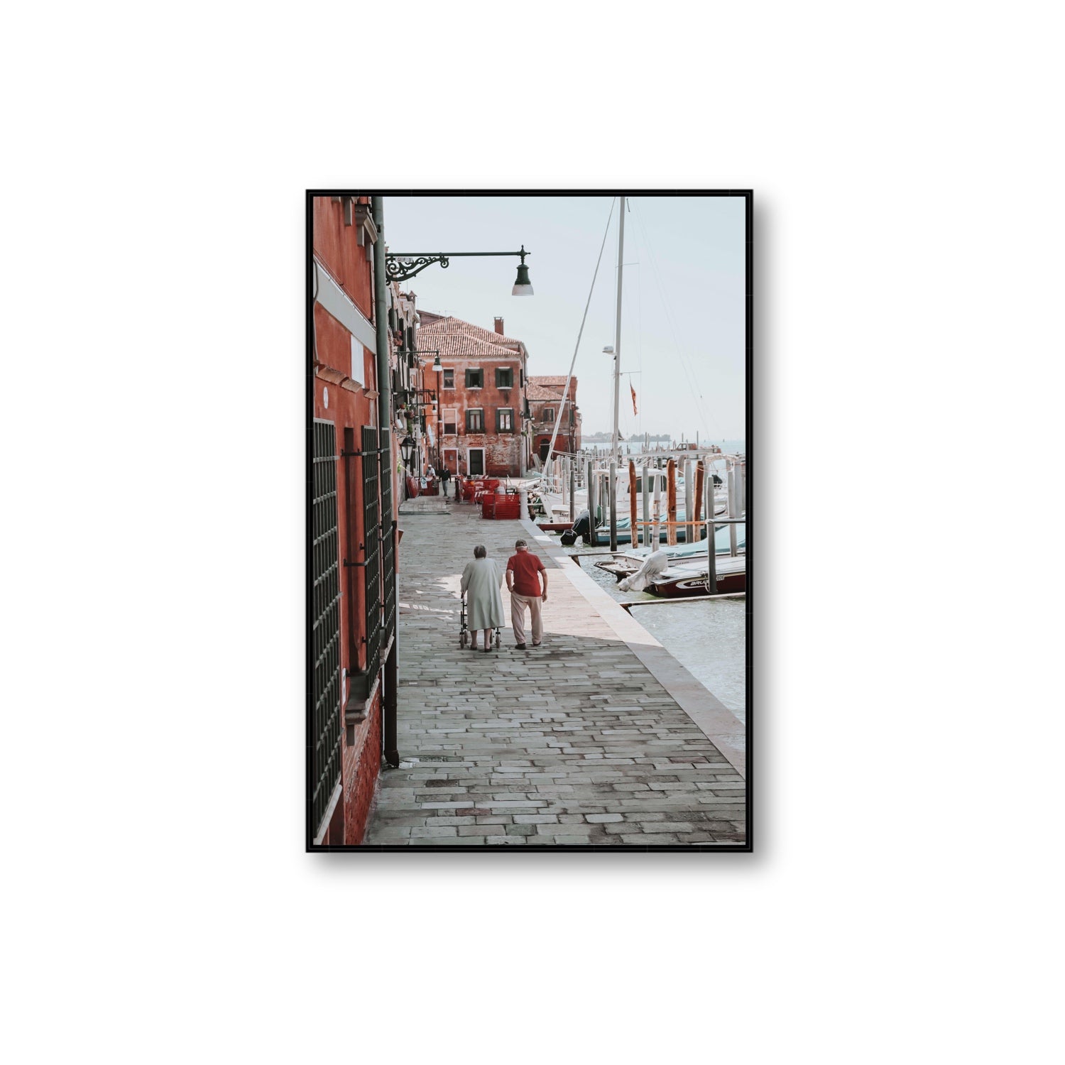 OG Casanova Venice Italian wall art Extra Large fine art canvas in black float frame