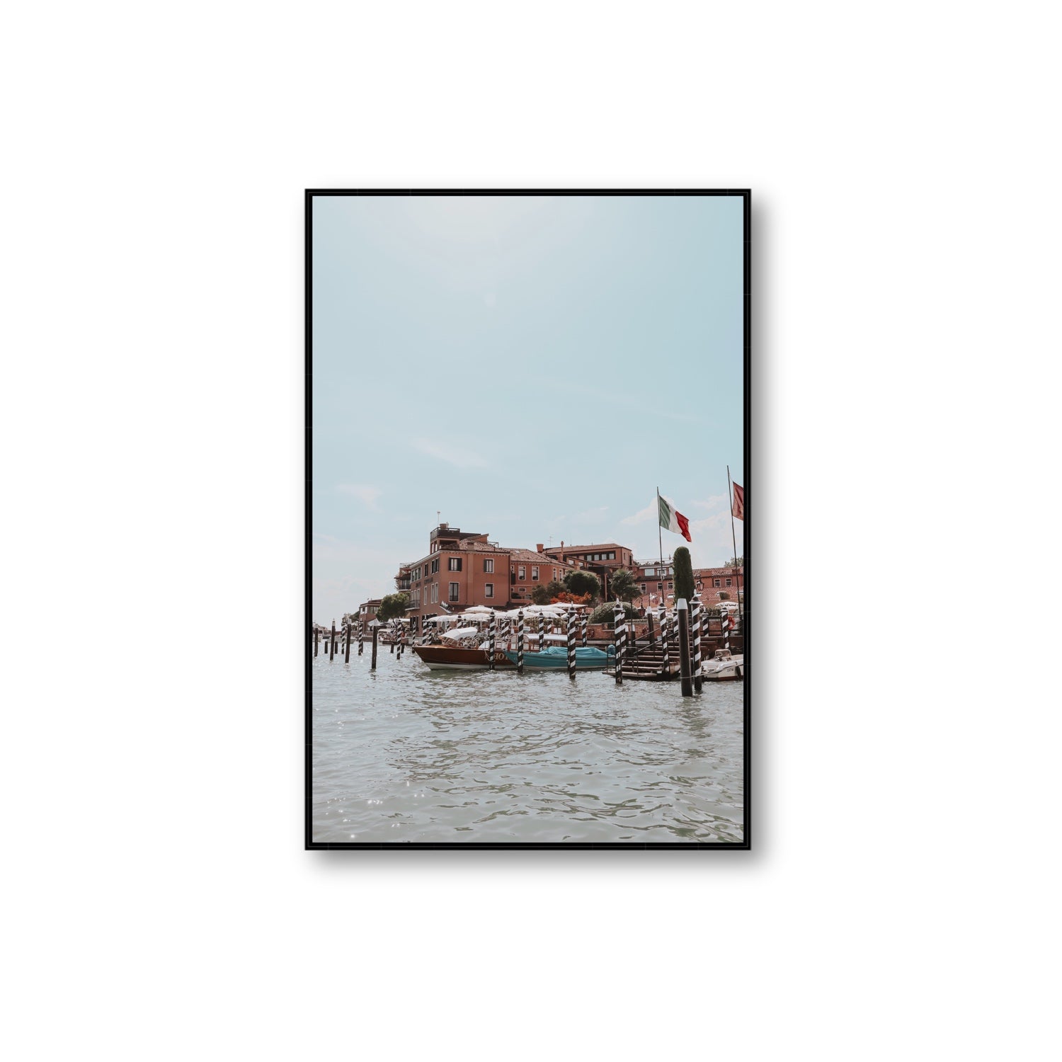 Giudecca Island Venice wall art Extra Large fine art canvas in black float frame