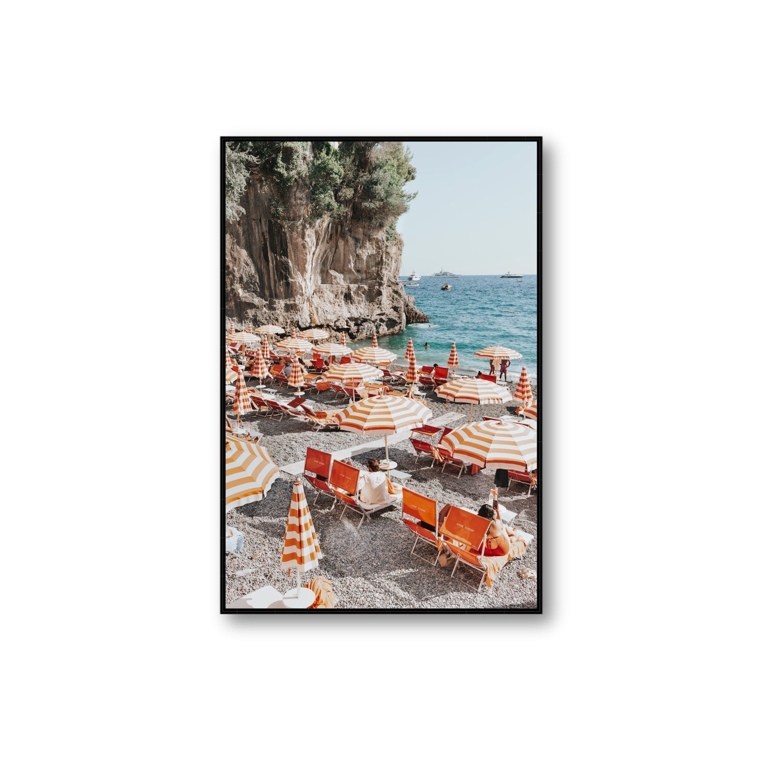 Tangerine Dream fine art print, Positano, Italy, Extra Large, Black Float Frame, Fine Art Canvas