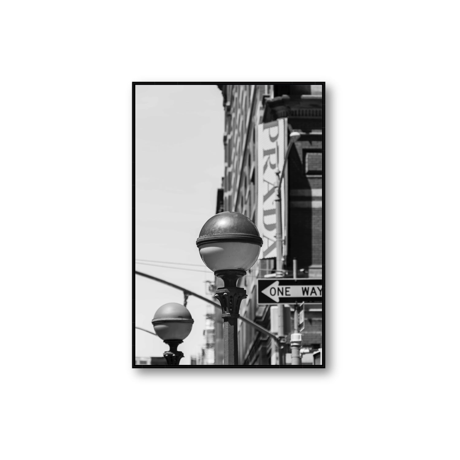 Subway Style New York NYC Black & White wall art Extra Large fine art canvas in black float frame