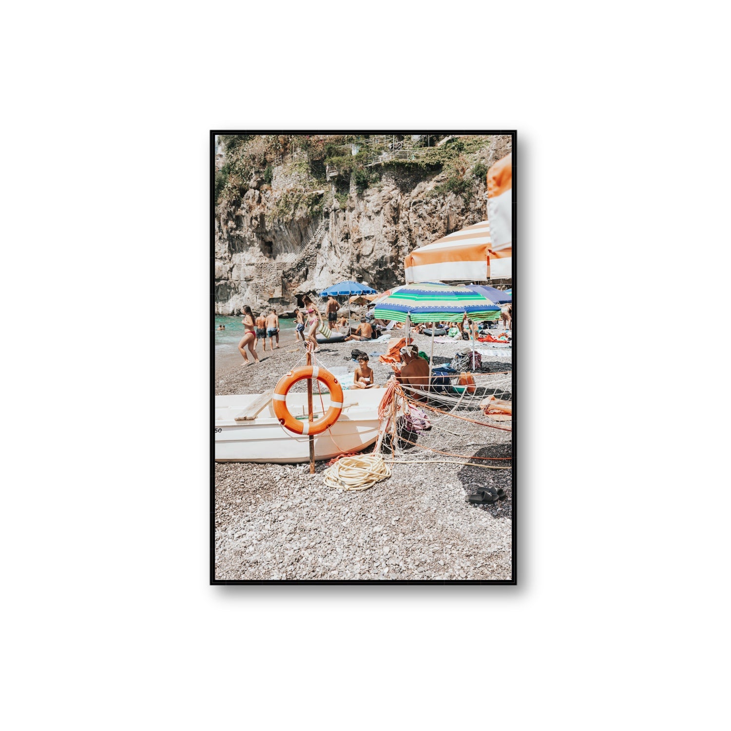 Il Ragazzo fine art print, Positano, Italy, Extra Large, Black Float Frame, Fine Art Canvas