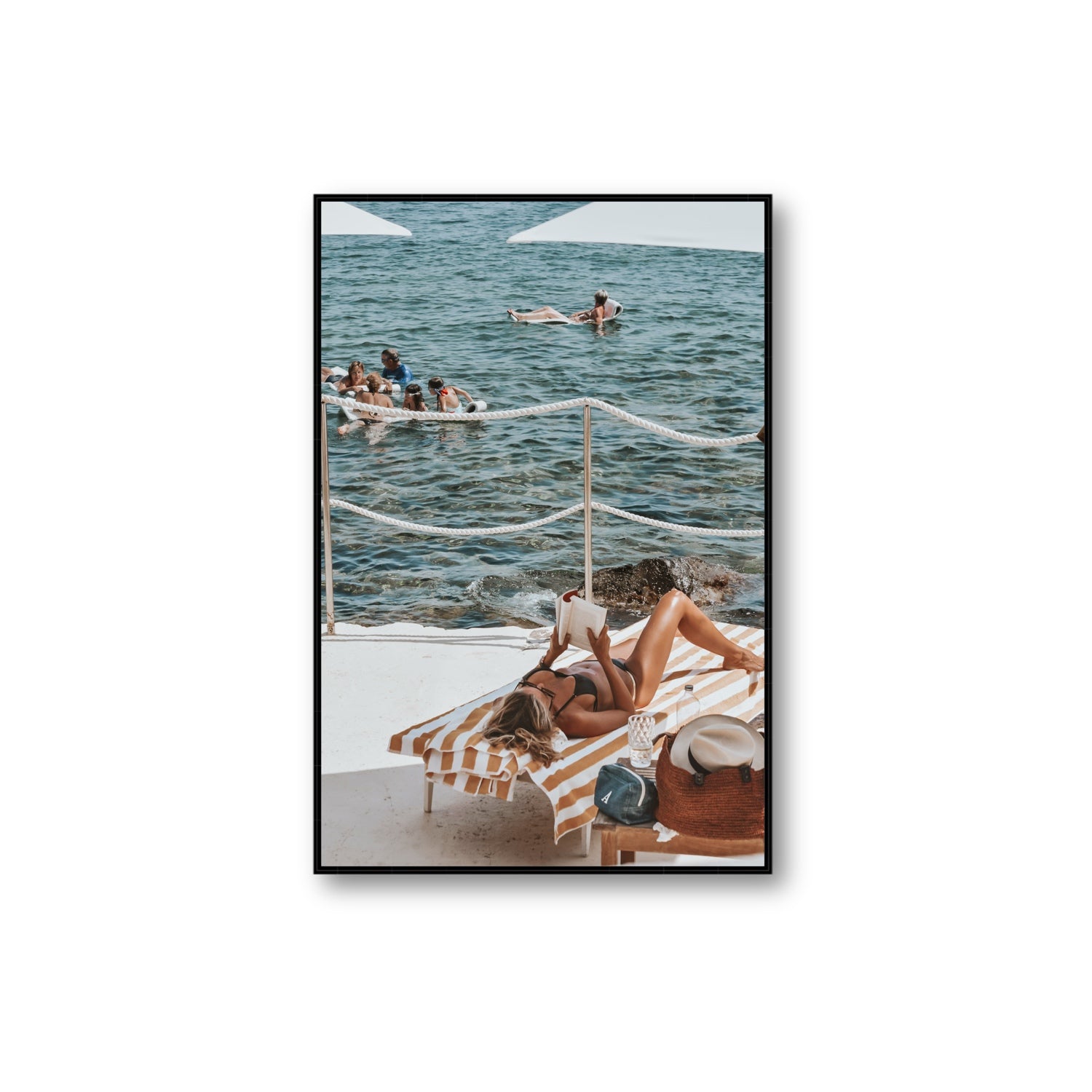 Cloud Nine Tuscany Italian decor wall art Extra Large fine art canvas in black float frame