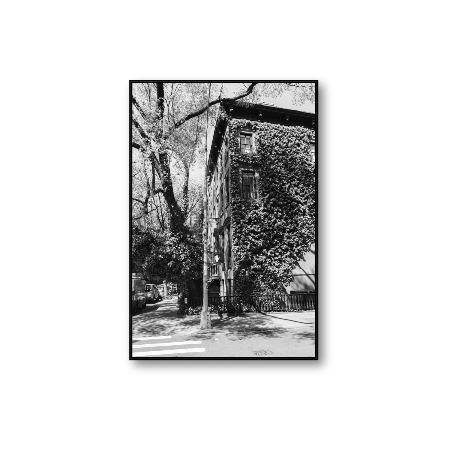 Vertical Garden New York NYC Black & White wall art Extra Large fine art canvas in black float frame