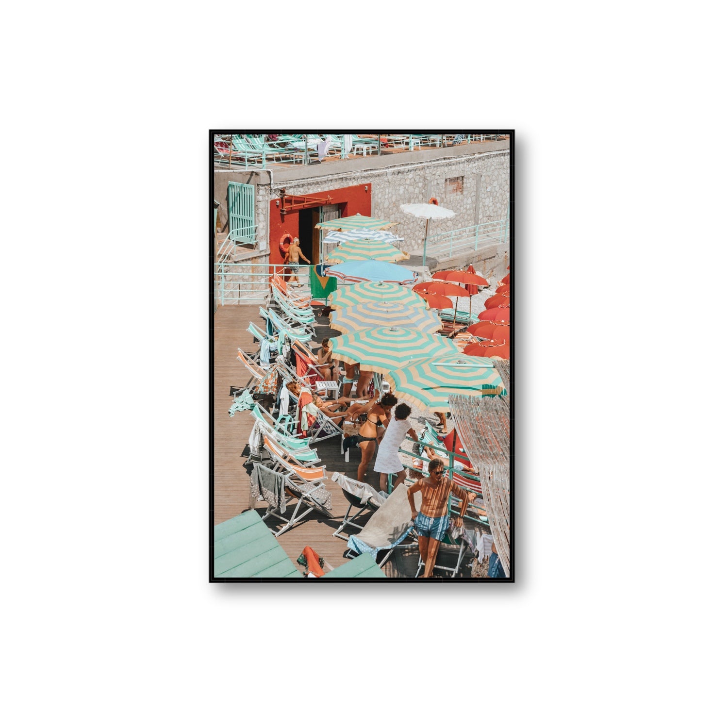 Colourful Canopy fine art print, Capri, Italy, Extra Large, Black Float Frame, Fine Art Canvas