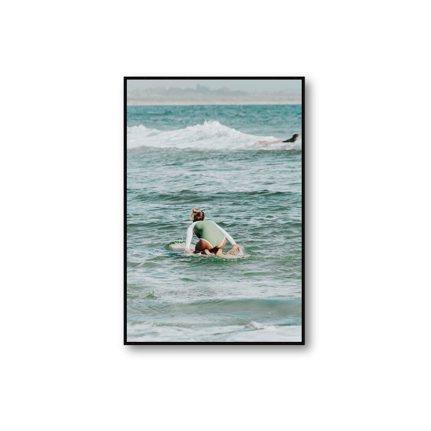 Quincy Byron Bay Surf coastal wall art Extra Large fine art canvas in black float frame