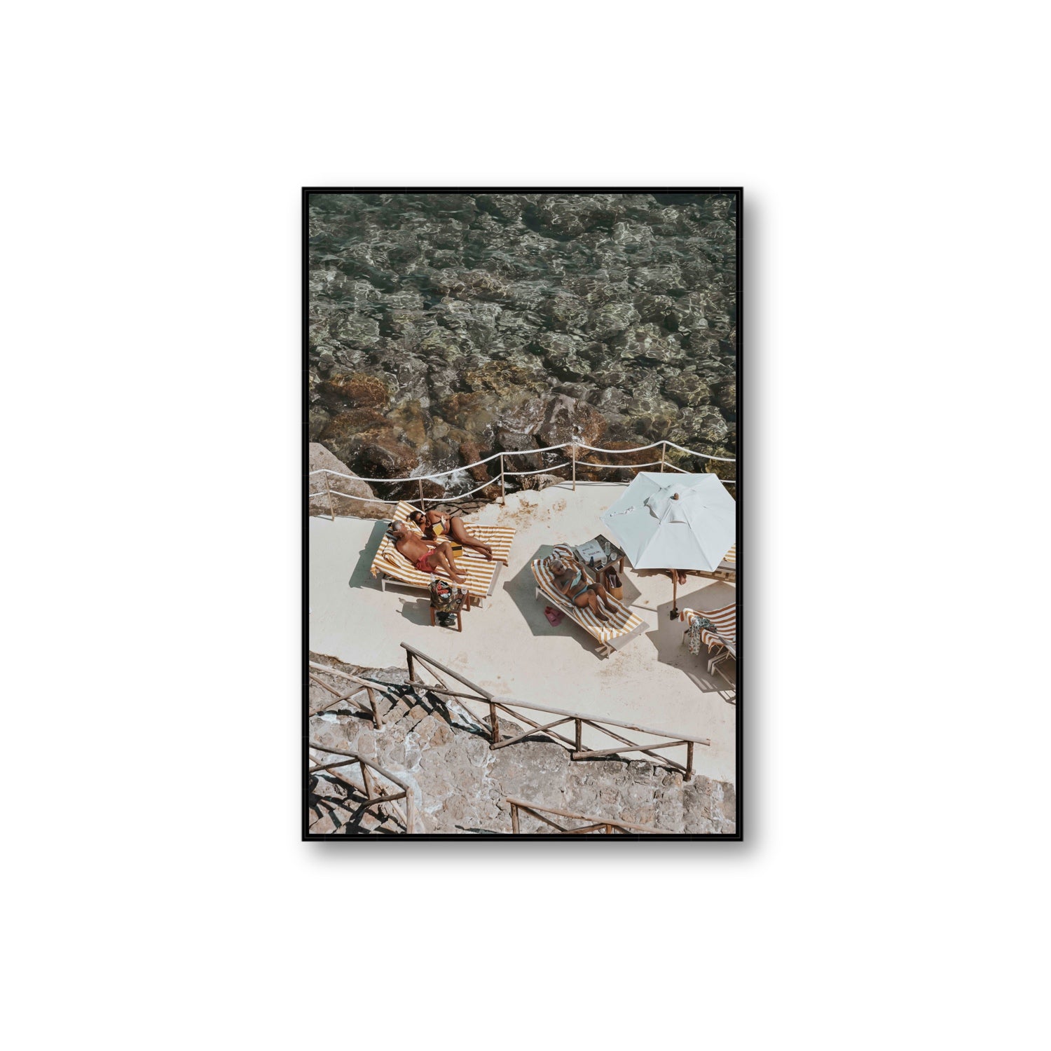 Lounge Lizards Tuscany Italian decor wall art Extra Large fine art canvas in black float frame