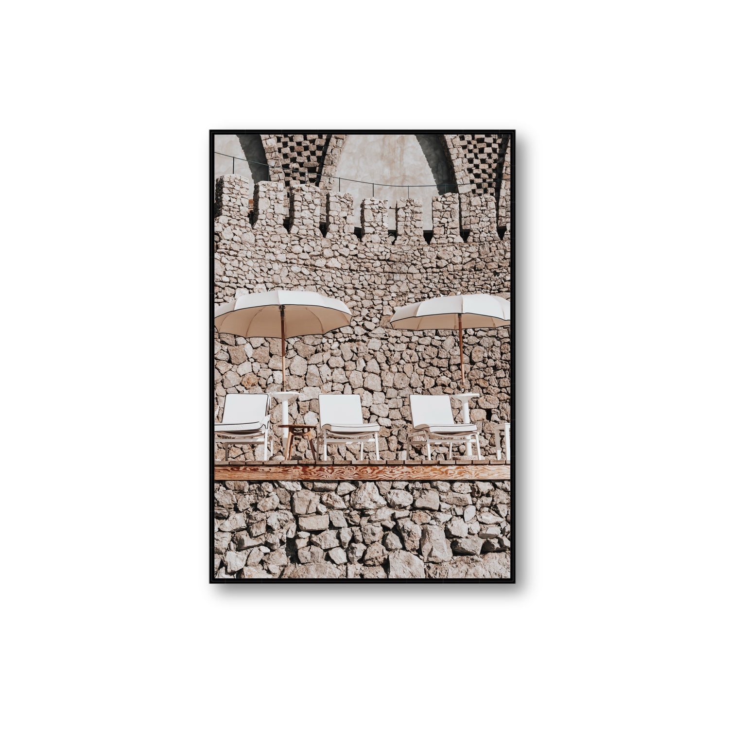 Pietra Amalfitana fine art print, Amalfi, Italy, luxury escapes artwork, Extra Large, Black Float Frame, Fine Art Canvas